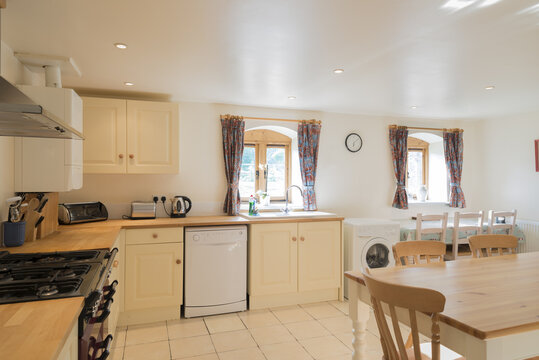 Furnished Cottage Kitchen Interior and Dining Area