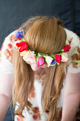 Obraz na płótnie Canvas Flower Headband on a Girl's Head