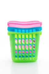 Fototapeta na wymiar colorful plastic basket