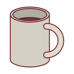 colorful graphic of mug with dark red line contour vector illustration