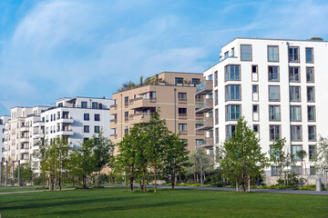 Fototapeta na wymiar Modern housing area seen in Berlin, Germany
