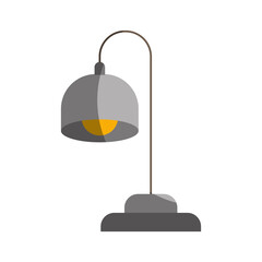 colorful graphic of desk lamp without contour and half shadow vector illustration