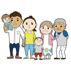 Illustration of a happy big family