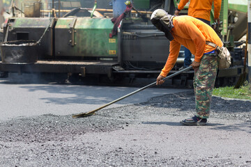 Worker working in roadwork site