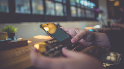 Debit Card For Online Shopping On Smartphone Mobile Banking