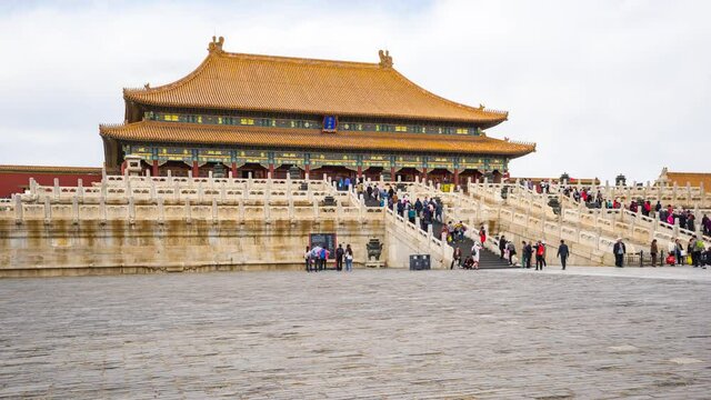 4K Time lapse, The Forbidden City Palace in Beijing, the capital of China.
