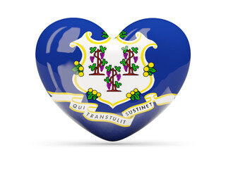 Flag of connecticut, US state heart icon