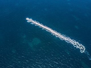 Aerial view of jet ski in Corsica