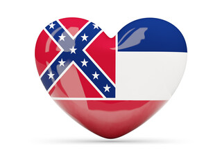 Flag of mississippi, US state heart icon