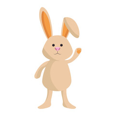 Cute easter bunny cartoon icon vector illustration graphic design
