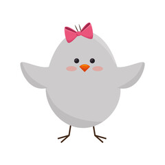 Little chicken cartoon icon vector illustration graphic design
