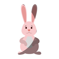 Cute easter bunny cartoon icon vector illustration graphic design
