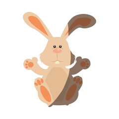 Cute easter bunny cartoon icon vector illustration graphic design