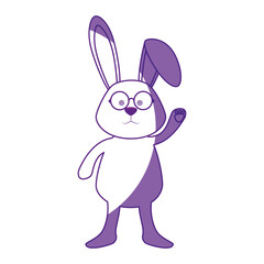 Cute easter bunny cartoon icon vector illustration graphic design