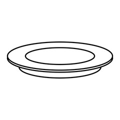 Obraz premium outline plate dish empty round icon vector illustration