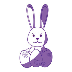 Cute easter bunny cartoon icon vector illustration graphic design