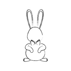 Cute easter bunny cartoon icon vector illustration graphic design