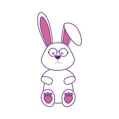 Cute easter bunny cartoon icon vector illustration graphic