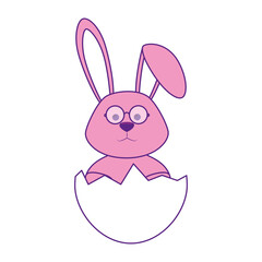 Cute easter bunny cartoon icon vector illustration graphic