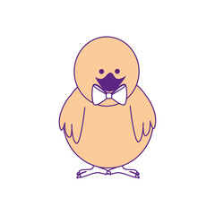 Little chicken cartoon icon vector illustration graphic