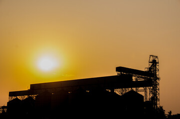 Industrial view at oil refinery plant form industry zone