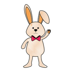 Fototapeta na wymiar Cute easter bunny cartoon icon vector illustration graphic