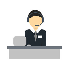Services operator isolated icon. Technical support operator, business people vector illustration in flat design