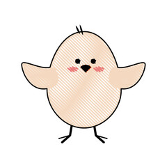 Little chicken cartoon icon vector illustration graphic