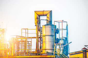 Industrial view at oil refinery plant form industry zone