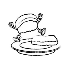 sushi japanese food on a plate roll rice seafood restaurant delicious vector illustration