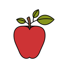 Fototapeta premium colorful silhouette image red apple fruit vector illustration