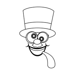April fools day cartoon face icon vector illustration graphic design