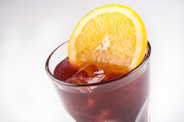 Lemonade glass on white background