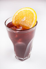 Lemonade glass on white background