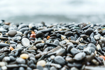 pebbles on teh beach