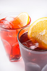 Lemonade glass on white background