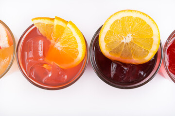 Lemonade glass on white background