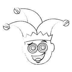 Jester clown cartoon icon vector illustration graphic design