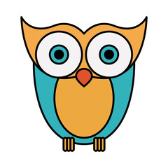 colorful silhouette image owl bird vector illustration
