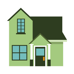family house private residential architecture traditional vector illustration