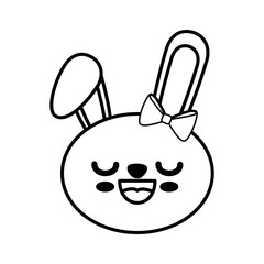 Bunny kawaii cartoon icon vector illustration graphic design