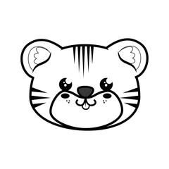 Tigerkawaii cartoon icon vector illustration graphic design