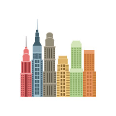 Obraz premium city buildings and skyscrapers of urban skyline business apartment commercial vector illustration
