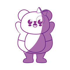 Bear panda kawaii cartoon icon vector illustration graphic design
