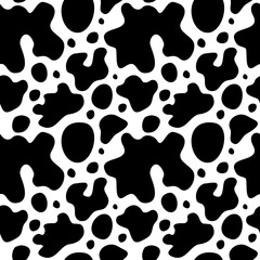 Cow skin texture with spots vector seamless pattern