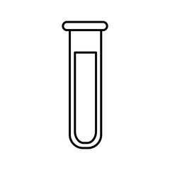 sketch silhouette image glass test tube with solution vector illustration