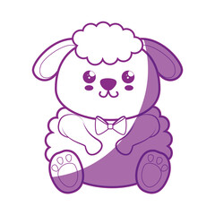 Sheep kawaii cartoon icon vector illustration graphic design