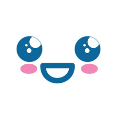 Cute kawaii cartoon face icon vector illustration graphic design