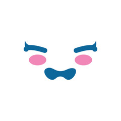 Cute kawaii cartoon face icon vector illustration graphic design