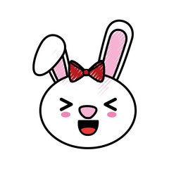 Bunny kawaii cartoon icon vector illustration graphic design